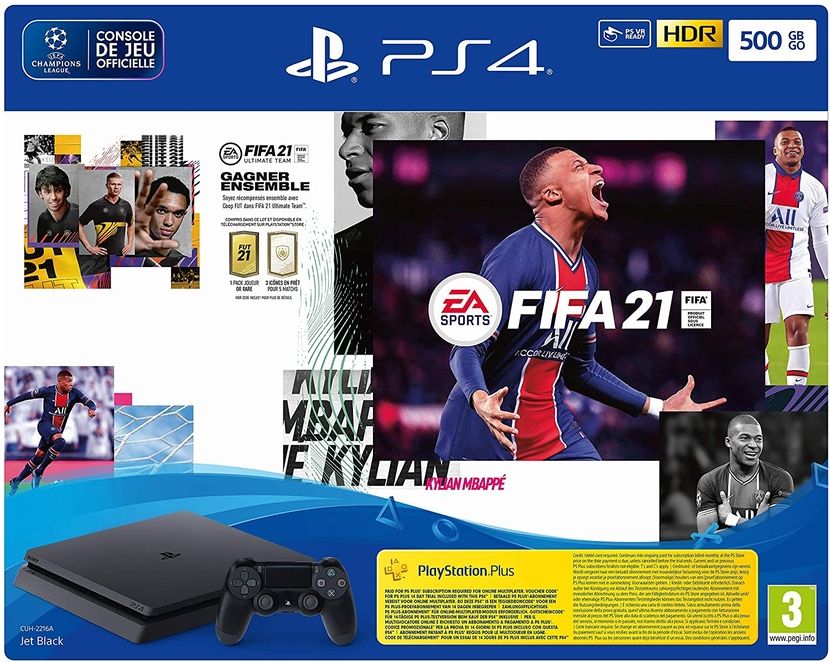 Playstation 4 500GB Black + Fifa 21 Bundle